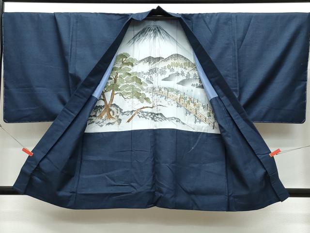 平和屋着物●男性 紬 アンサンブル 100亀甲 正絹 逸品 CAAR8227vf