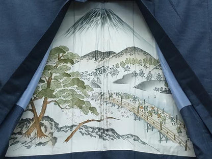 平和屋着物●男性 紬 アンサンブル 100亀甲 正絹 逸品 CAAR8227vf