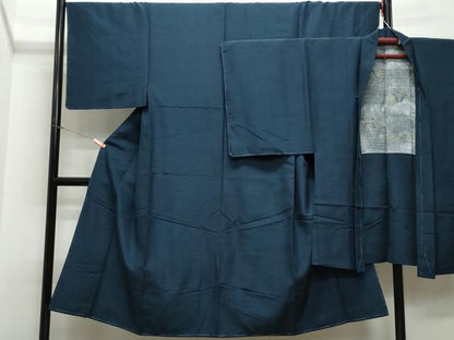 平和屋着物●男性 紬 アンサンブル 褐返色 正絹 逸品 未使用 CAAR8229vf