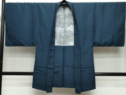 平和屋着物●男性 紬 アンサンブル 褐返色 正絹 逸品 未使用 CAAR8229vf