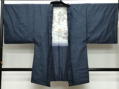 平和屋着物●男性 紬 アンサンブル 80亀甲 正絹 逸品 CAAR8230vf