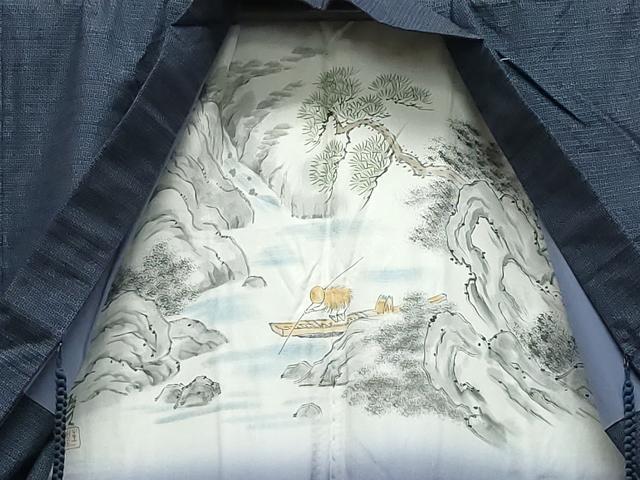 平和屋着物●男性 紬 アンサンブル 80亀甲 正絹 逸品 CAAR8230vf
