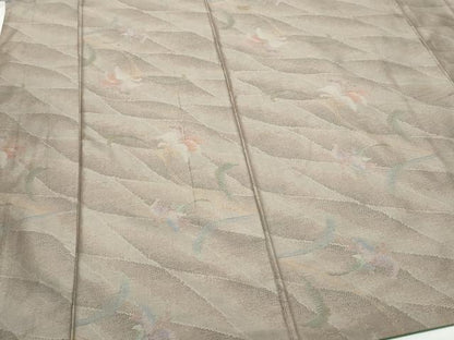 平和屋着物●本場大島紬 草花文 正絹 逸品 CAAR8245vf