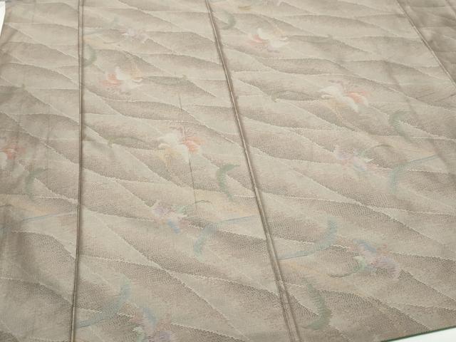 平和屋着物●本場大島紬 草花文 正絹 逸品 CAAR8245vf