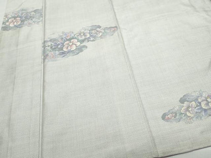 平和屋着物●訪問着 本場大島紬 白大島 草花文 正絹 逸品 CAAR8267vf