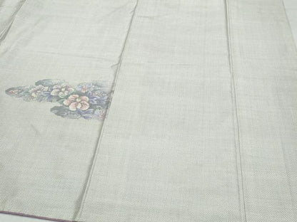 平和屋着物●訪問着 本場大島紬 白大島 草花文 正絹 逸品 CAAR8267vf