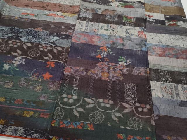 平和屋着物●訪問着　小千谷紬　百柄　正絹　逸品　CAAR8275vf