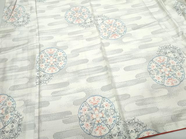 平和屋着物●本場大島紬 白大島 総絣 絵皿花文 正絹 逸品 CAAR8285vf