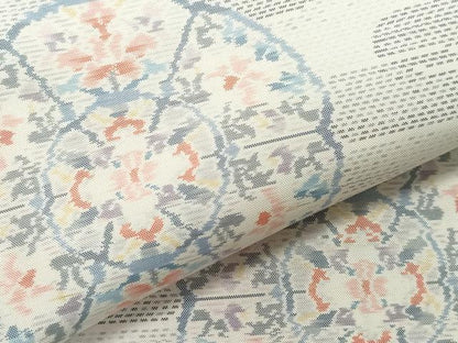 平和屋着物●本場大島紬 白大島 総絣 絵皿花文 正絹 逸品 CAAR8285vf