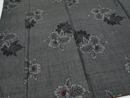 平和屋着物●本場大島紬 7マルキ 草花文 正絹 逸品 CAAR8287vf