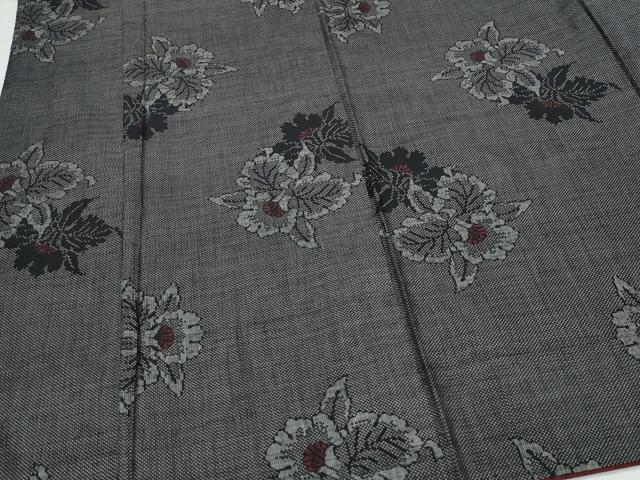 平和屋着物●本場大島紬 7マルキ 草花文 正絹 逸品 CAAR8287vf
