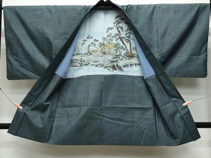 平和屋着物●男性　本場大島紬　アンサンブル　100亀甲　総詰め　証紙付き　正絹　逸品　CAAR8290vf