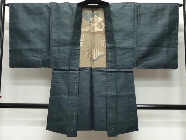 平和屋着物●男性 紬 アンサンブル 亀甲柄 正絹 逸品 CAAR8295vf