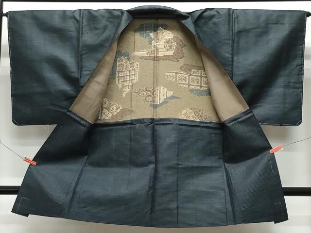 平和屋着物●男性 紬 アンサンブル 亀甲柄 正絹 逸品 CAAR8295vf