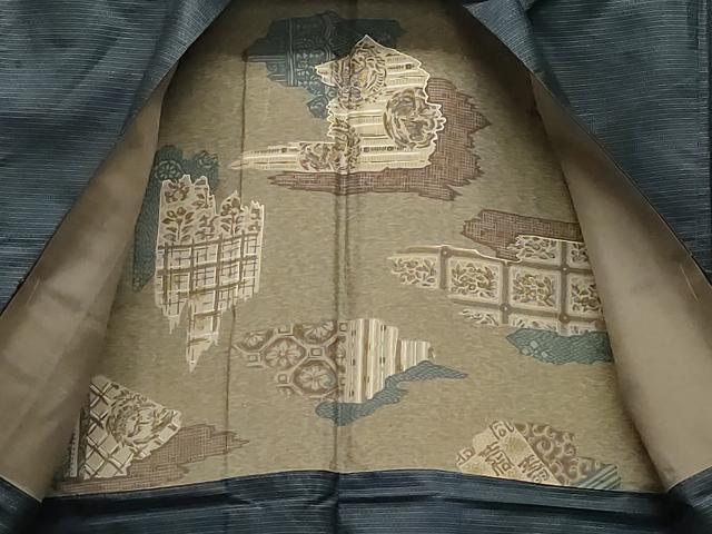 平和屋着物●男性 紬 アンサンブル 亀甲柄 正絹 逸品 CAAR8295vf