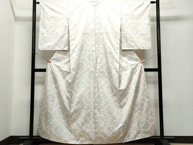 平和屋着物●本場大島紬 白大島 吉祥花文 正絹 逸品 CAAR8299vf