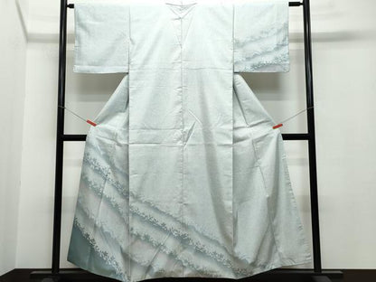平和屋着物●訪問着 本場染大島紬 草花シルエット 正絹 逸品 CAAR8310vf