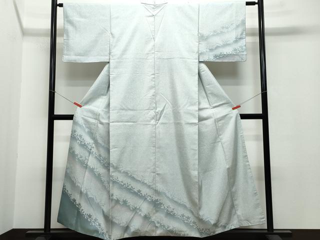 平和屋着物●訪問着 本場染大島紬 草花シルエット 正絹 逸品 CAAR8310vf