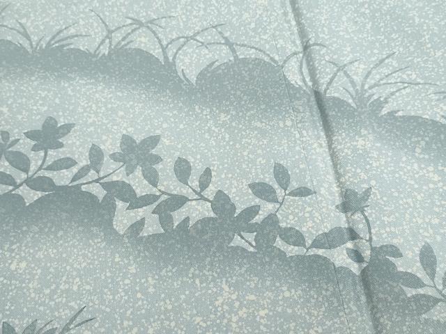 平和屋着物●訪問着 本場染大島紬 草花シルエット 正絹 逸品 CAAR8310vf