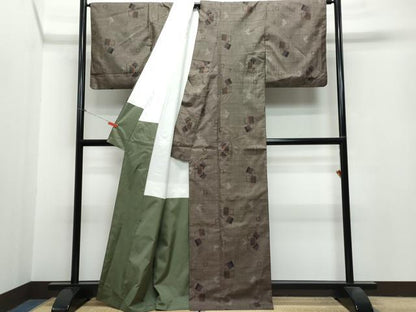平和屋着物●本場大島紬 7マルキ 泥染め 吉祥文 正絹 逸品 CAAR8336vf