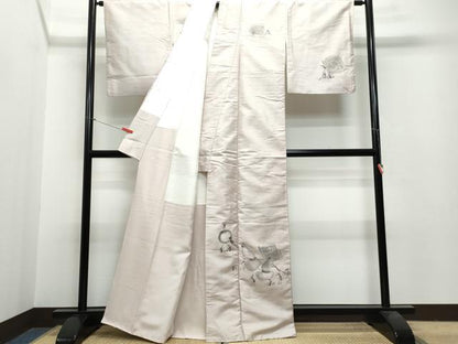 平和屋着物●訪問着　作家物　紬地　瓢箪　河童　正絹　逸品　CAAR8350vf