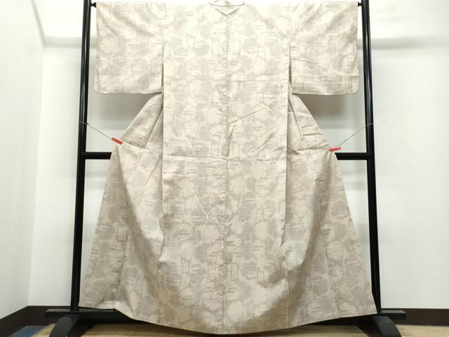 平和屋着物●結城紬　100亀甲　雪輪吉祥文　正絹　逸品　CAAR8351vf