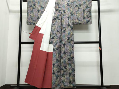 平和屋着物●本場大島紬　7マルキ　総絣　草花文　正絹　逸品　CAAR8353vf