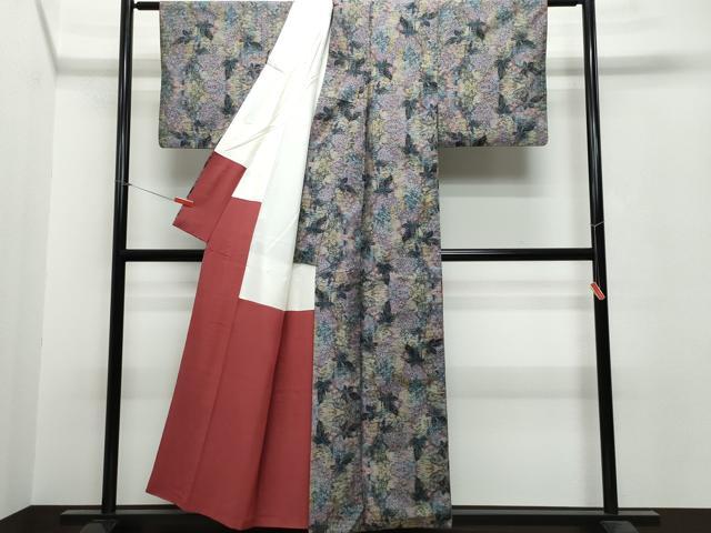 平和屋着物●本場大島紬　7マルキ　総絣　草花文　正絹　逸品　CAAR8353vf