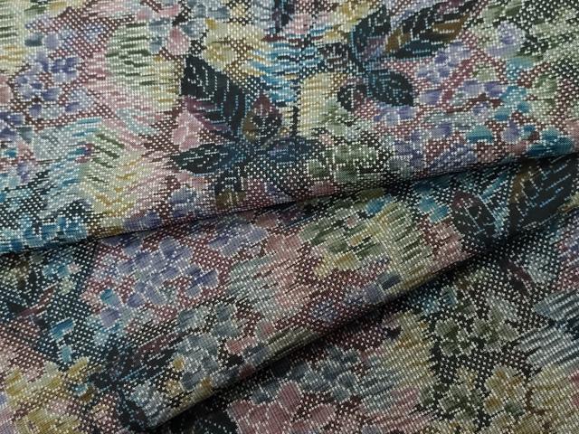 平和屋着物●本場大島紬　7マルキ　総絣　草花文　正絹　逸品　CAAR8353vf