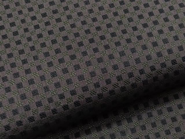平和屋着物●男性 お召 格子柄 キングサイズ 正絹 逸品 CAAR8368vf