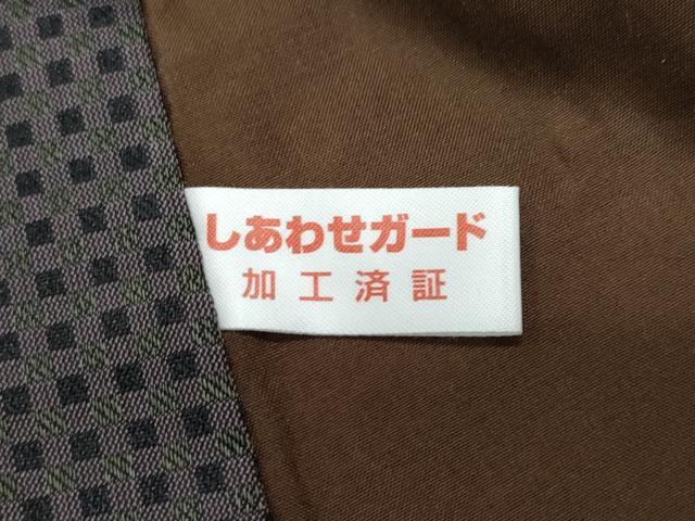 平和屋着物●男性 お召 格子柄 キングサイズ 正絹 逸品 CAAR8368vf