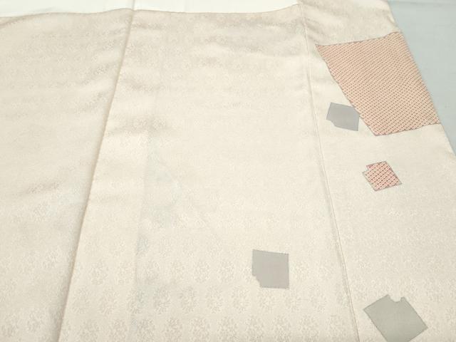 平和屋着物●訪問着 佐賀錦 刺繍 色紙松花文 銀彩 正絹 逸品 CAAR8382vf