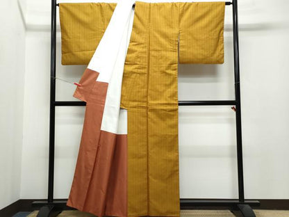 平和屋着物●上質な紬 縞 正絹 逸品 CAAR8385vf