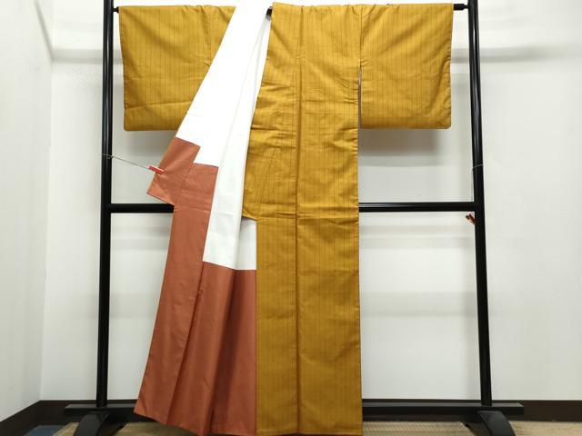平和屋着物●上質な紬 縞 正絹 逸品 CAAR8385vf