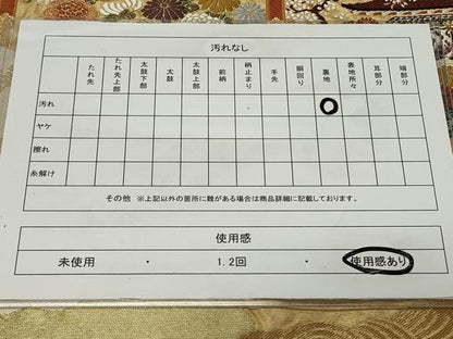 平和屋着物◎太鼓柄袋帯 唐織 天井風景文 金糸 正絹 逸品 CAAR8764in