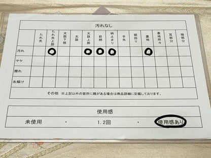 平和屋着物◎六通柄袋帯 扇面草花文 金銀糸 正絹 逸品 CAAR8767in
