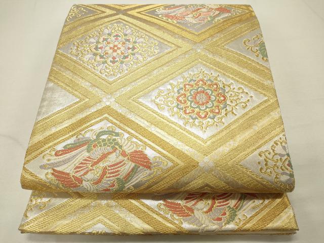 平和屋着物◎六通柄袋帯 唐織 天井花文 金銀糸 正絹 逸品 CAAR8768in