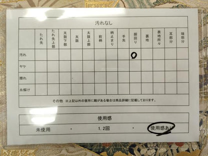 平和屋着物◎六通柄袋帯 唐織 書院格子色紙散らし 金銀糸 正絹 逸品 CAAR8963id