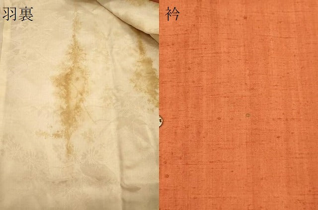 平和屋着物▽道行コート 単衣 紬地 樺色 ロング丈 正絹 逸品 CAAR9088