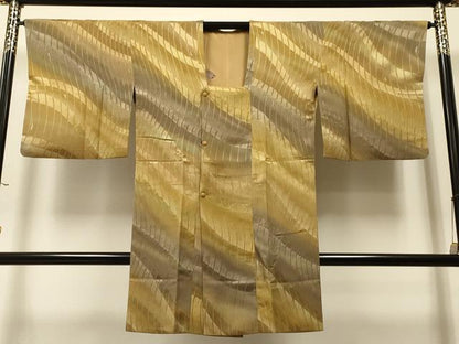 平和屋着物∞道行コート　霞文　暈し染め　ロング丈　正絹　逸品　CAAR9154id