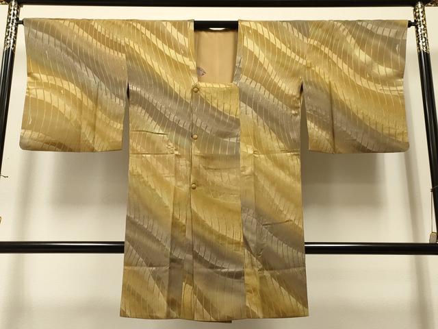 平和屋着物∞道行コート　霞文　暈し染め　ロング丈　正絹　逸品　CAAR9154id