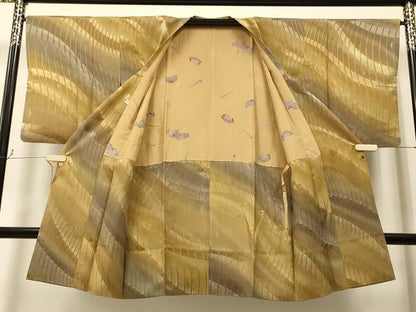 平和屋着物∞道行コート　霞文　暈し染め　ロング丈　正絹　逸品　CAAR9154id
