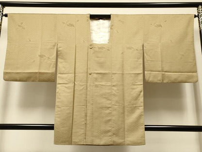 平和屋着物∞道行コート 舞花地紋 飴色 金糸 正絹 逸品 CAAR9155id