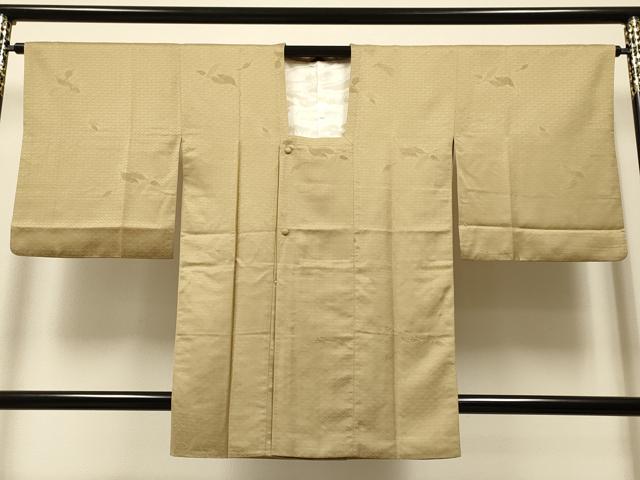 平和屋着物∞道行コート 舞花地紋 飴色 金糸 正絹 逸品 CAAR9155id
