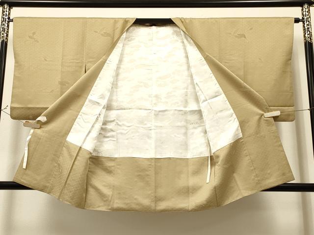 平和屋着物∞道行コート 舞花地紋 飴色 金糸 正絹 逸品 CAAR9155id