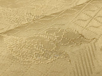 平和屋着物∞道行コート 舞花地紋 飴色 金糸 正絹 逸品 CAAR9155id