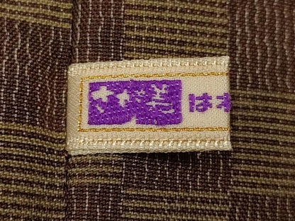 平和屋着物＃道中着　紬地　市松文様　さが美扱い　ロング丈　正絹　逸品　CAAR9162id