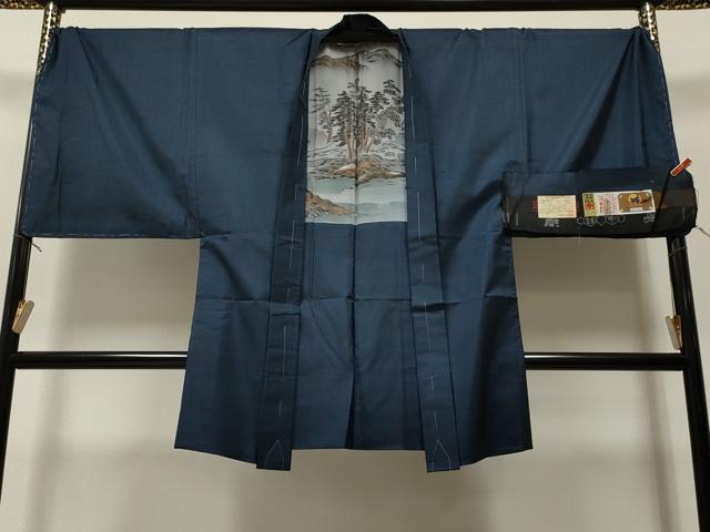 平和屋着物＃男性 本場大島紬 羽織 泥染め 100亀甲 総詰め 中村紬工場謹製 証紙付き キングサイズ 正絹 逸品 未使用 CAAR9163id