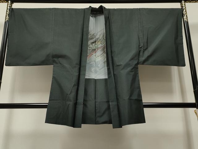 平和屋着物＃男性　本場大島紬　羽織　80亀甲　総詰め　正絹　逸品　CAAR9164id