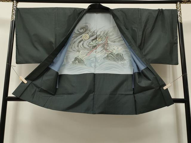 平和屋着物＃男性　本場大島紬　羽織　80亀甲　総詰め　正絹　逸品　CAAR9164id